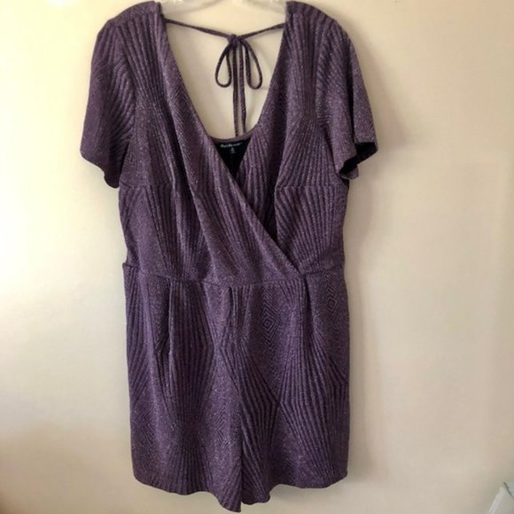 Charlotte Russe Purple/Silver Sparkle Romper 1X